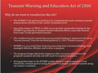 Tsunami Warning and Education Act of 2006