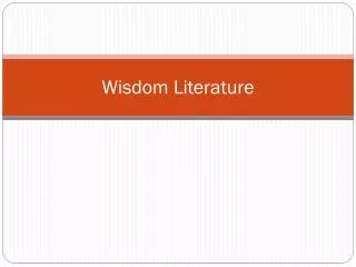 wisdom literature
