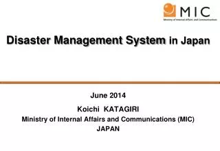 Disaster Management System in Japan