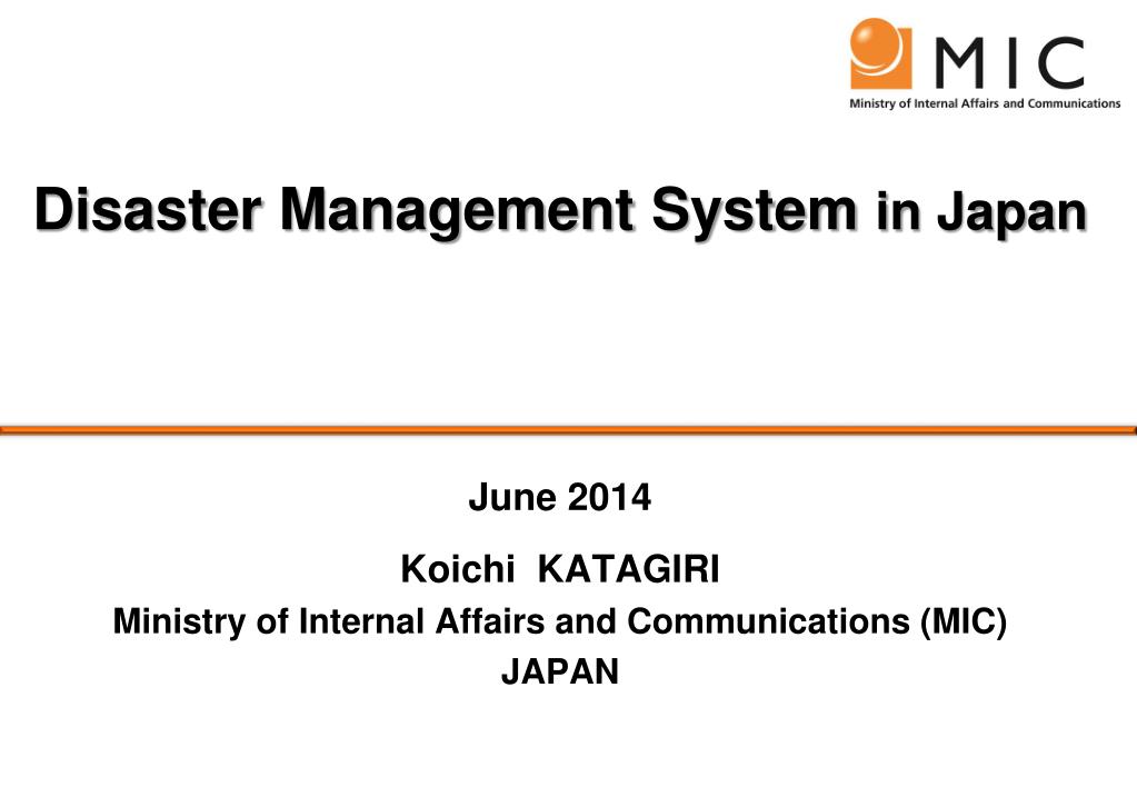 PPT - Disaster Management System in Japan PowerPoint Presentation, free ...