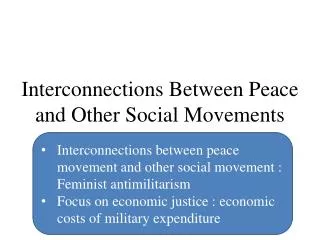Interconnections Between Peace and Other Social Movements