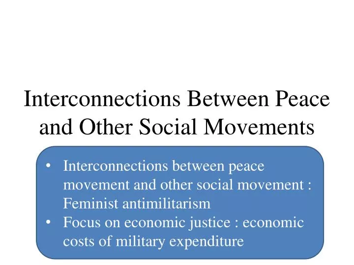 interconnections between peace and other social movements