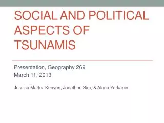 Social and political Aspects of Tsunamis