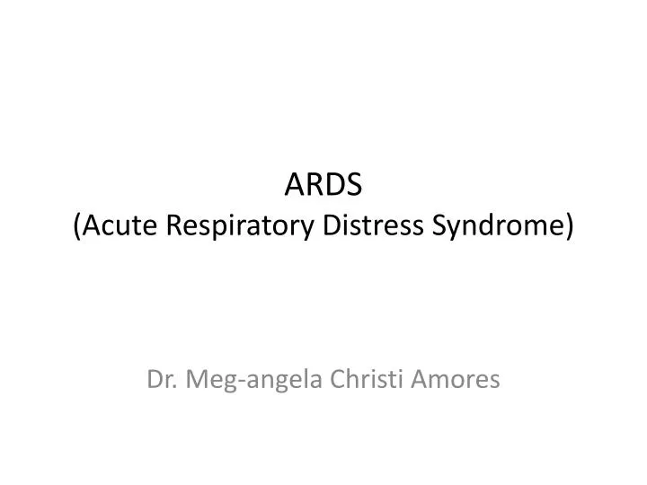 ards acute respiratory distress syndrome