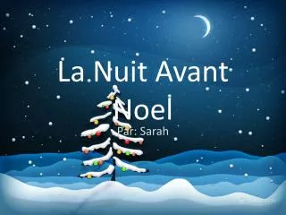 la nuit avant noel