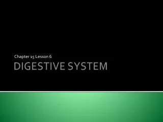 DIGESTIVE SYSTEM