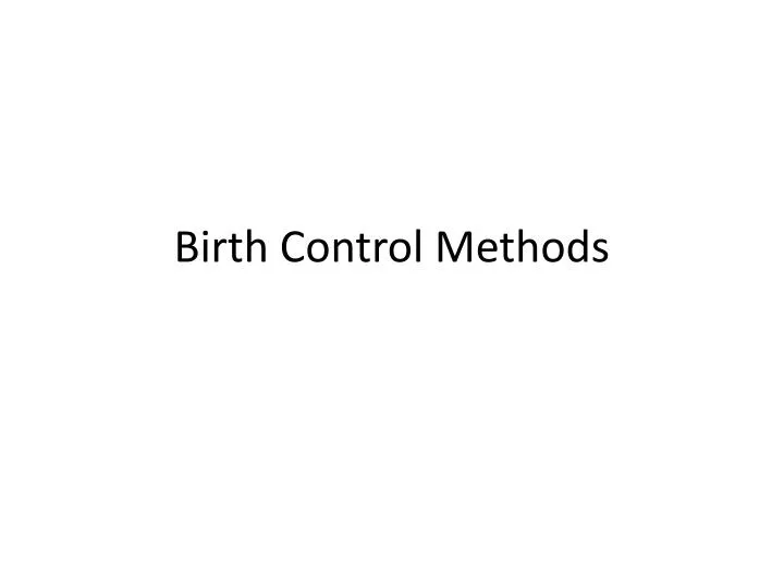 birth control methods