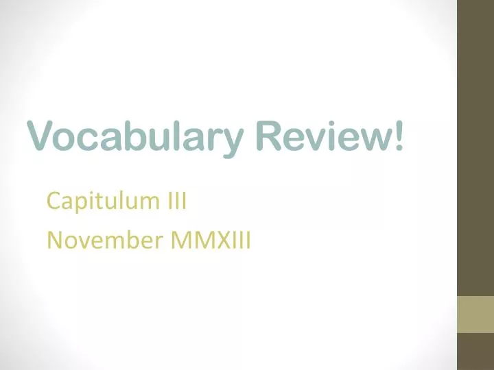 vocabulary review