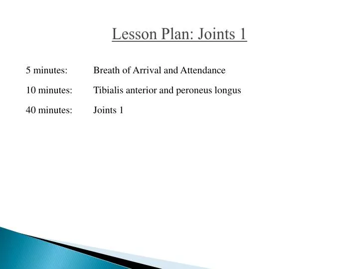 lesson plan joints 1