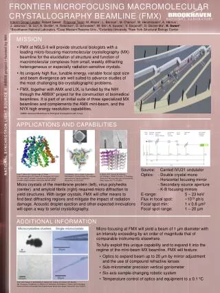 Frontier Microfocusing Macromolecular Crystallography Beamline (FMX)