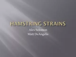 Hamstring Strains