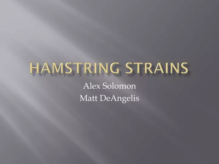 hamstring strains