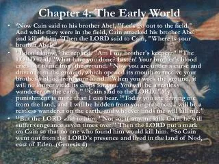 Chapter 4: The Early World