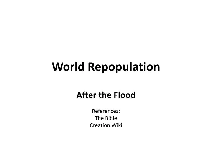 world repopulation