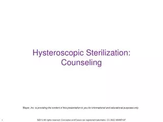 Hysteroscopic Sterilization: Counseling