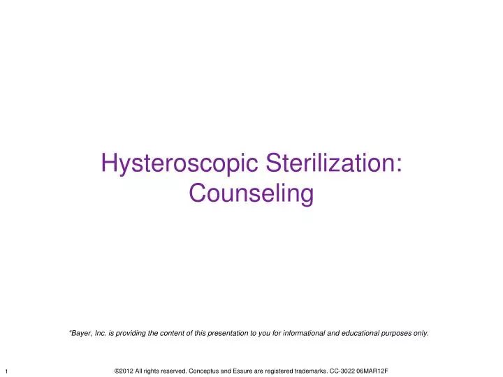 hysteroscopic sterilization counseling