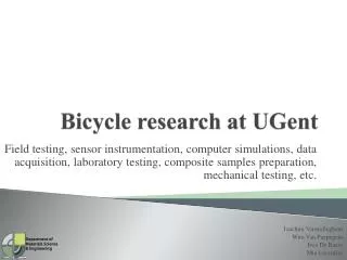 Bicycle research at UGent