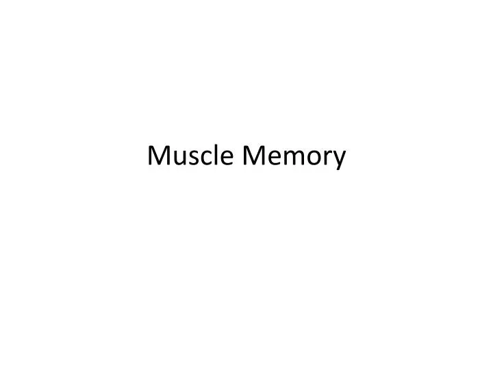 muscle memory