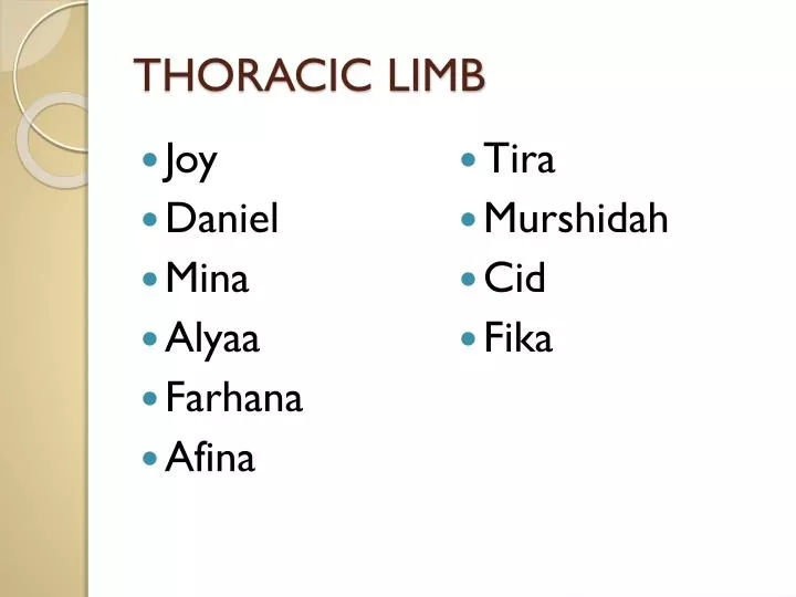 thoracic limb