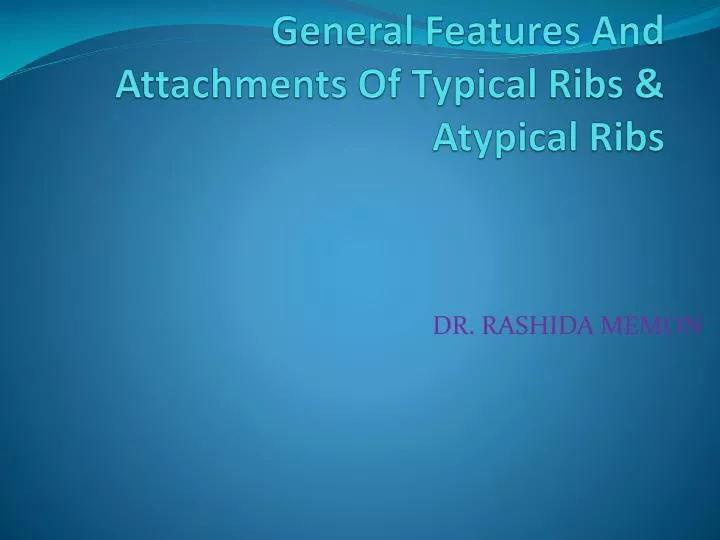 general features and attachments of typical ribs atypical ribs