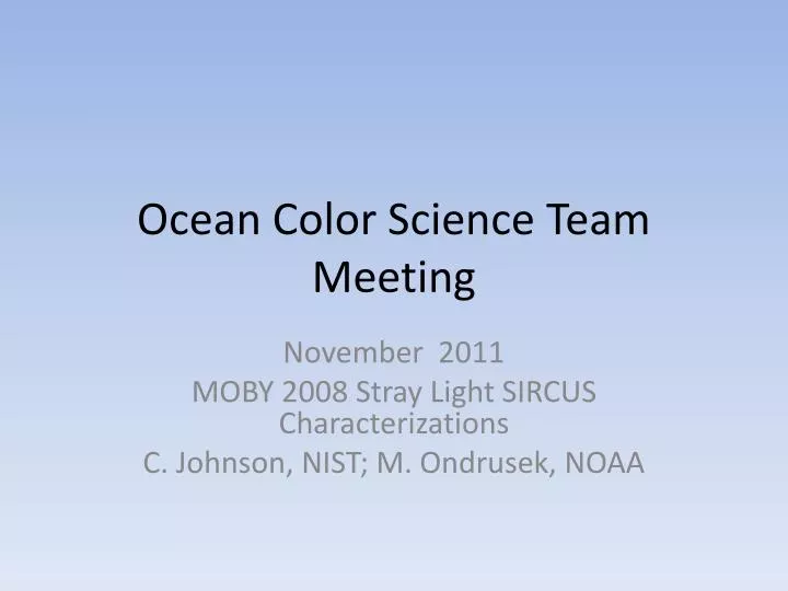 ocean color science team meeting