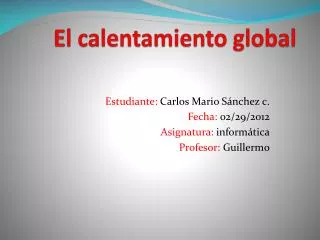 el calentamiento global
