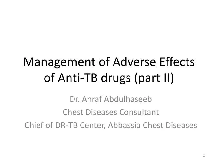 dr ahraf abdulhaseeb chest diseases consultant chief of dr tb center abbassia chest diseases