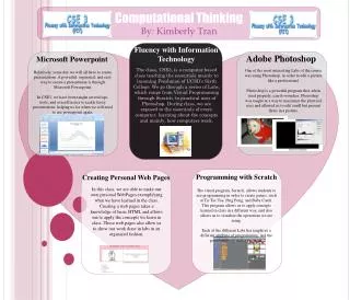 Computational Thinking By: Kimberly Tran