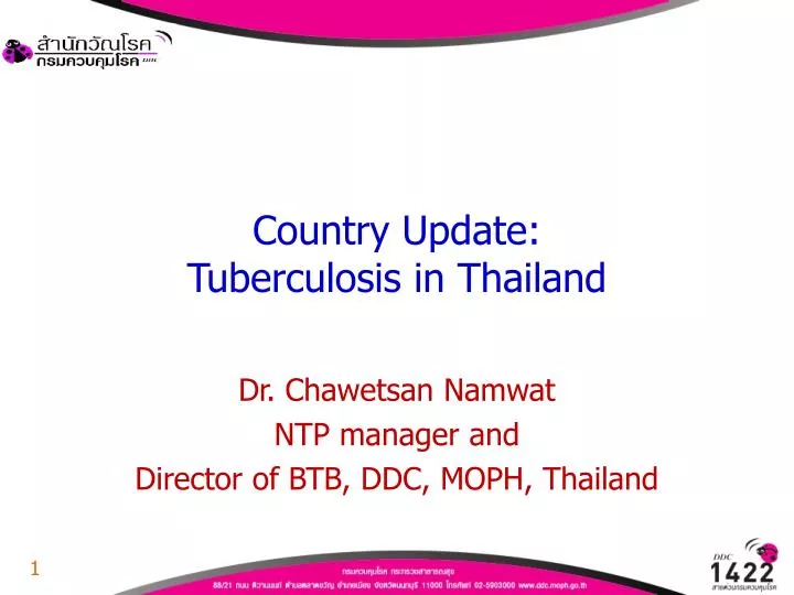 country update tuberculosis in thailand
