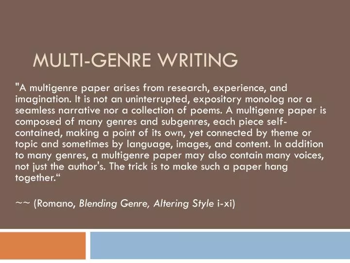 multi genre writing