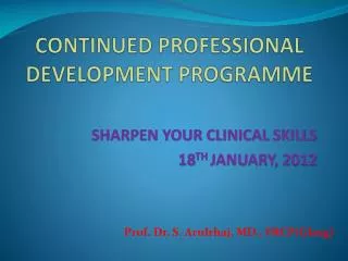 CONTINUED PROFESSIONAL DEVELOPMENT PROGRAMME