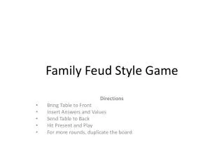 Family Feud Style Game