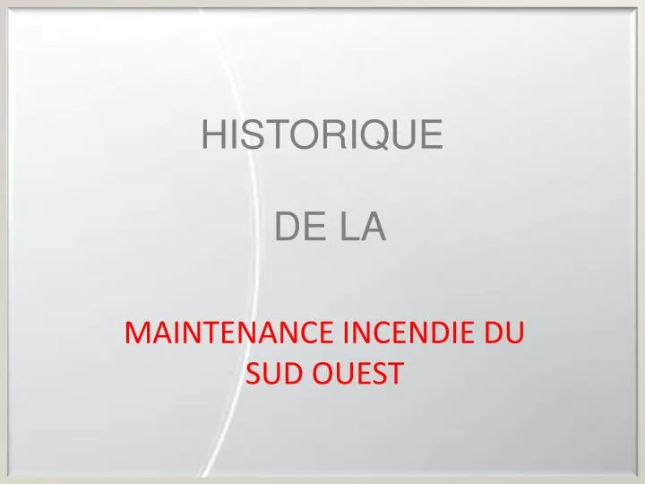 historique de la