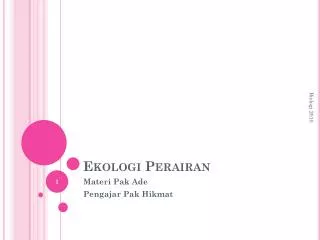 ekologi perairan