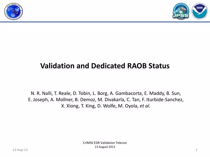 validation and dedicated raob status
