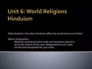 unit 6 world religions hinduism