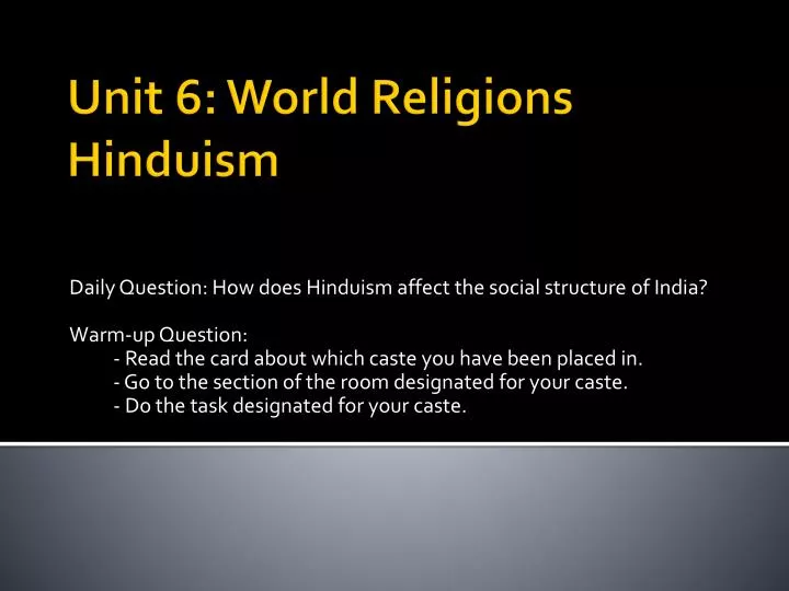 unit 6 world religions hinduism