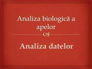analiza biologic a apelor
