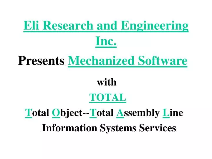 eli research and engineering inc