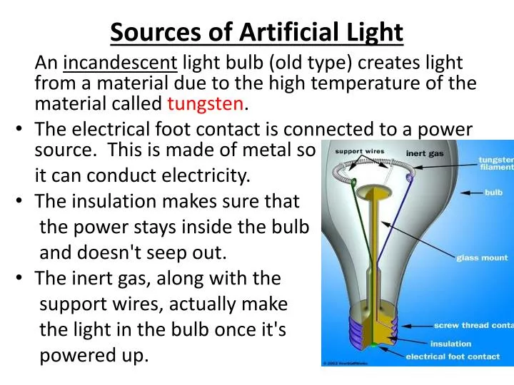 sources of artificial light