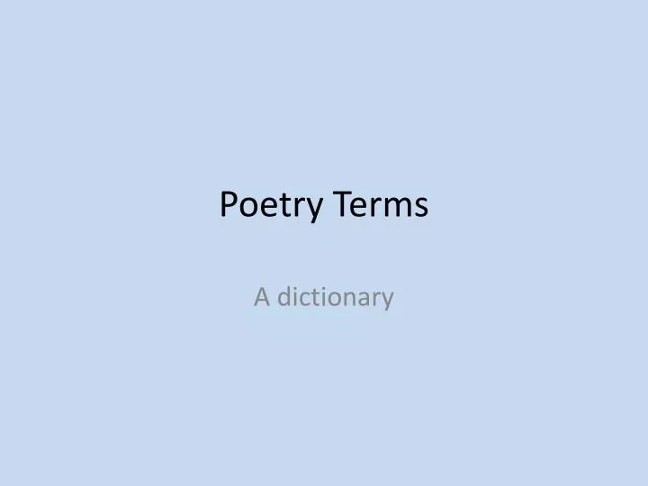 poetry terms