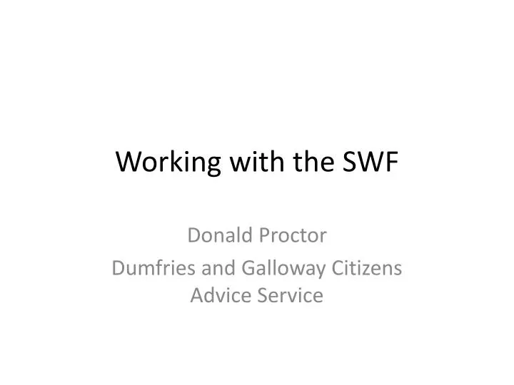 working with the swf