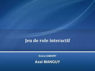 Jeu de role interactif