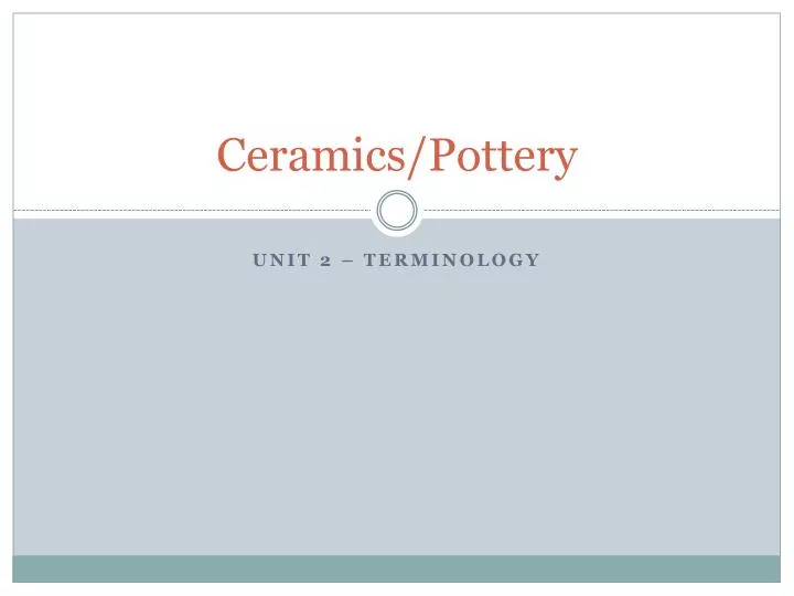 ceramics pottery