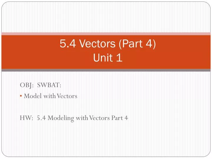 5 4 vectors part 4 unit 1