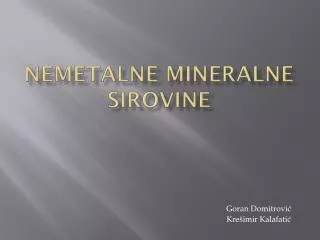 nemetalne mineralne sirovine