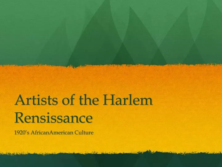 artists of the harlem rensissance