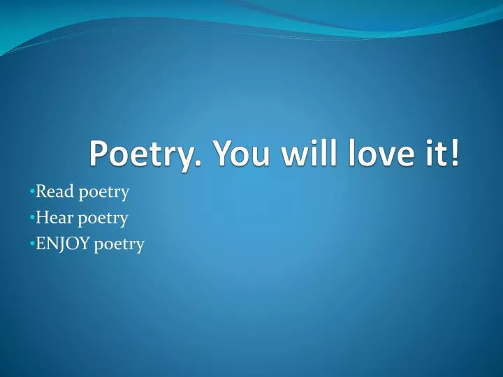 poetry you will love it