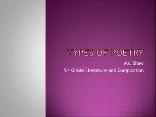 Types of Poetry