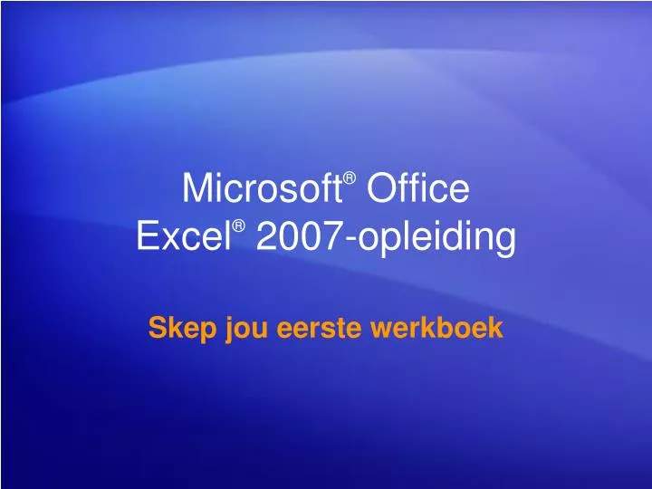 microsoft office excel 2007 opleiding